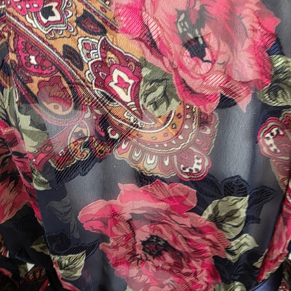 Vintage Victoria's Secret Gold Label Satin Paisley Short Robe- One Size - Picture 5 of 8